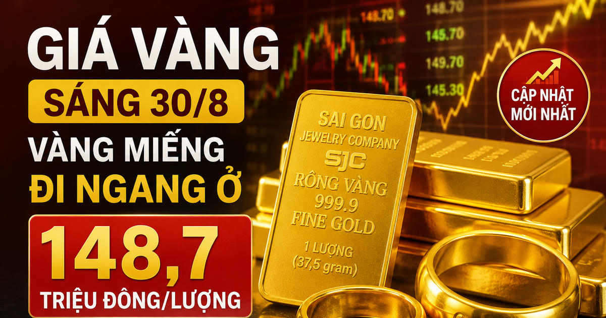 Giá vàng miếng đi ngang, vàng nhẫn đạt 149,7 triệu đồng/lượng sáng 30/8