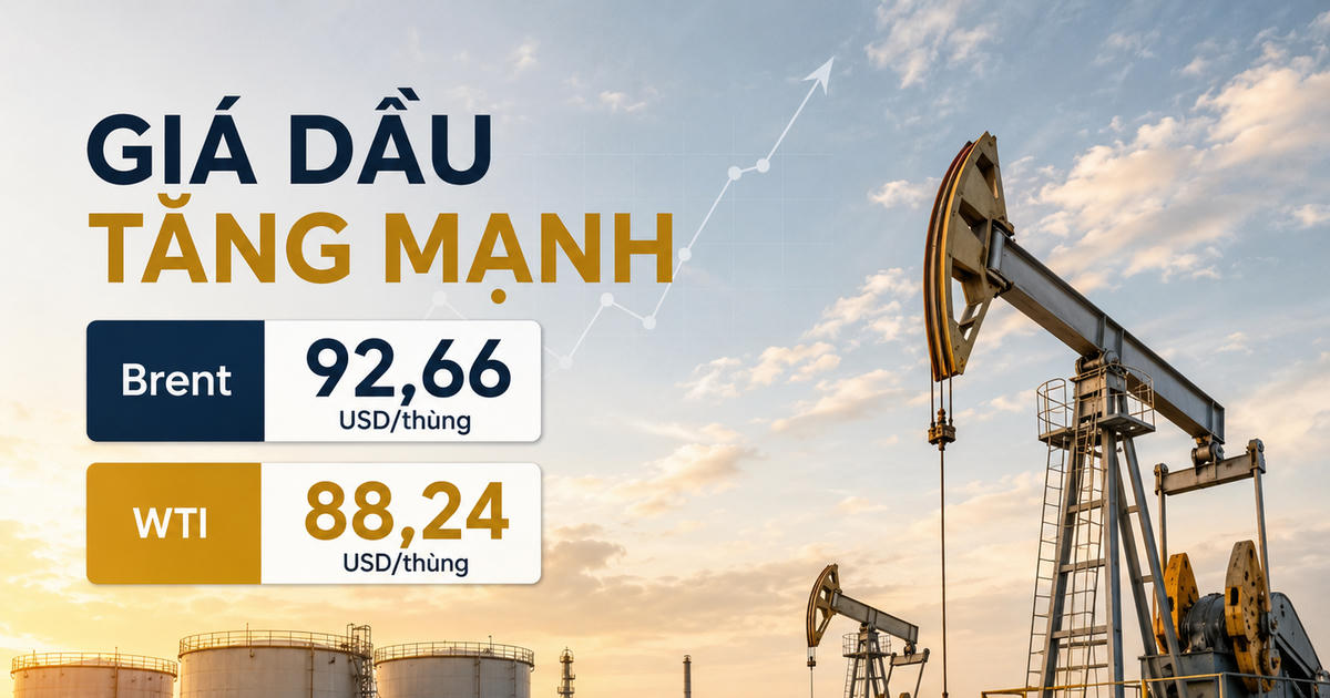 Giá dầu Brent vượt 92 USD/thùng, WTI tăng gần 3% vào ngày 1/9