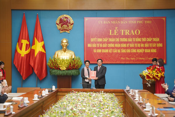 Tập đoàn của Thái Lan đầu tư 185 triệu USD xây khu công nghiệp tại Phú Thọ