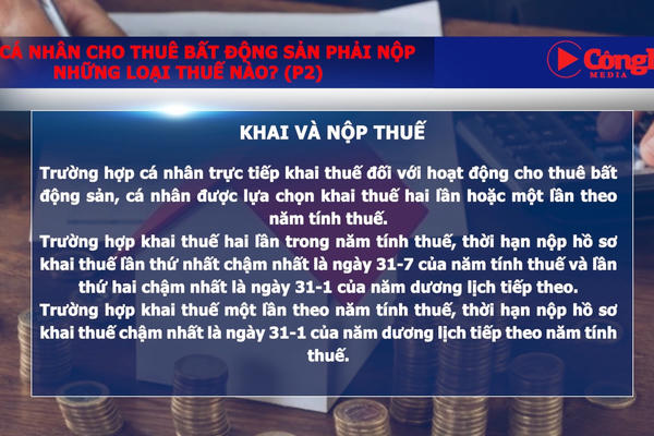 Hộ, cá nhân cho thuê bất động sản phải khai và nộp những loại thuế nào? (P2)