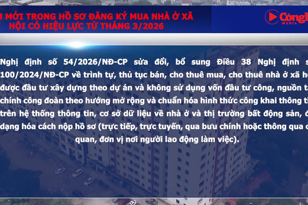 Điểm mới trong hồ sơ đăng ký mua nhà ở xã hội từ tháng 3/2026