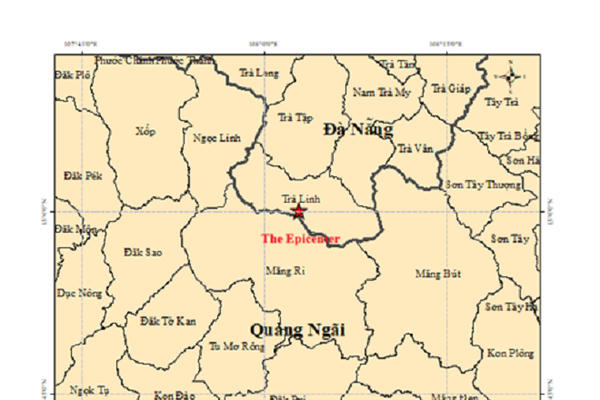 Liên tiếp 5 trận động đất xảy ra tại Đà Nẵng và Quảng Ngãi