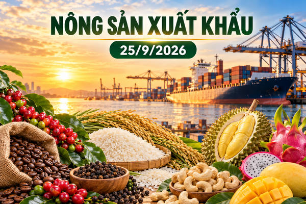 Nông sản xuất khẩu 25/9: Cà phê, hồ tiêu cùng giảm giá; rau quả vượt 7,3 tỷ USD