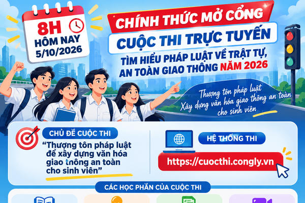 8h hôm nay 5/10, chính thức mở cổng Cuộc thi trực tuyến Tìm hiểu pháp luật về trật tự, an toàn giao thông năm 2026