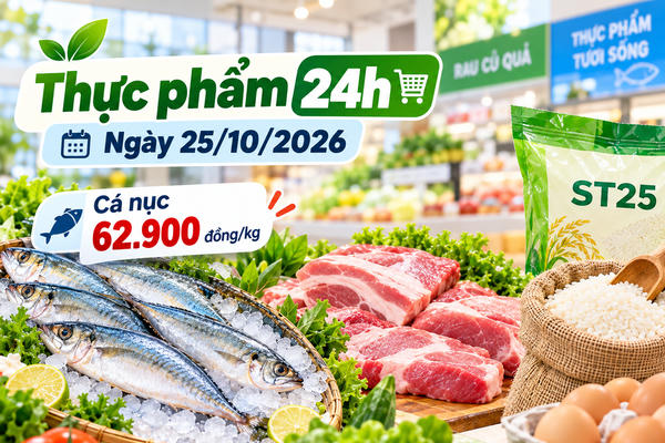 Thực phẩm 24h ngày 25/10: Cá nục còn 62.900 đồng/kg, thịt heo giảm đến 15%