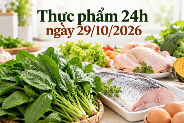 Thực phẩm 24h ngày 29/10: Cải bó xôi giảm 31%, cá basa 69.900 đồng/kg
