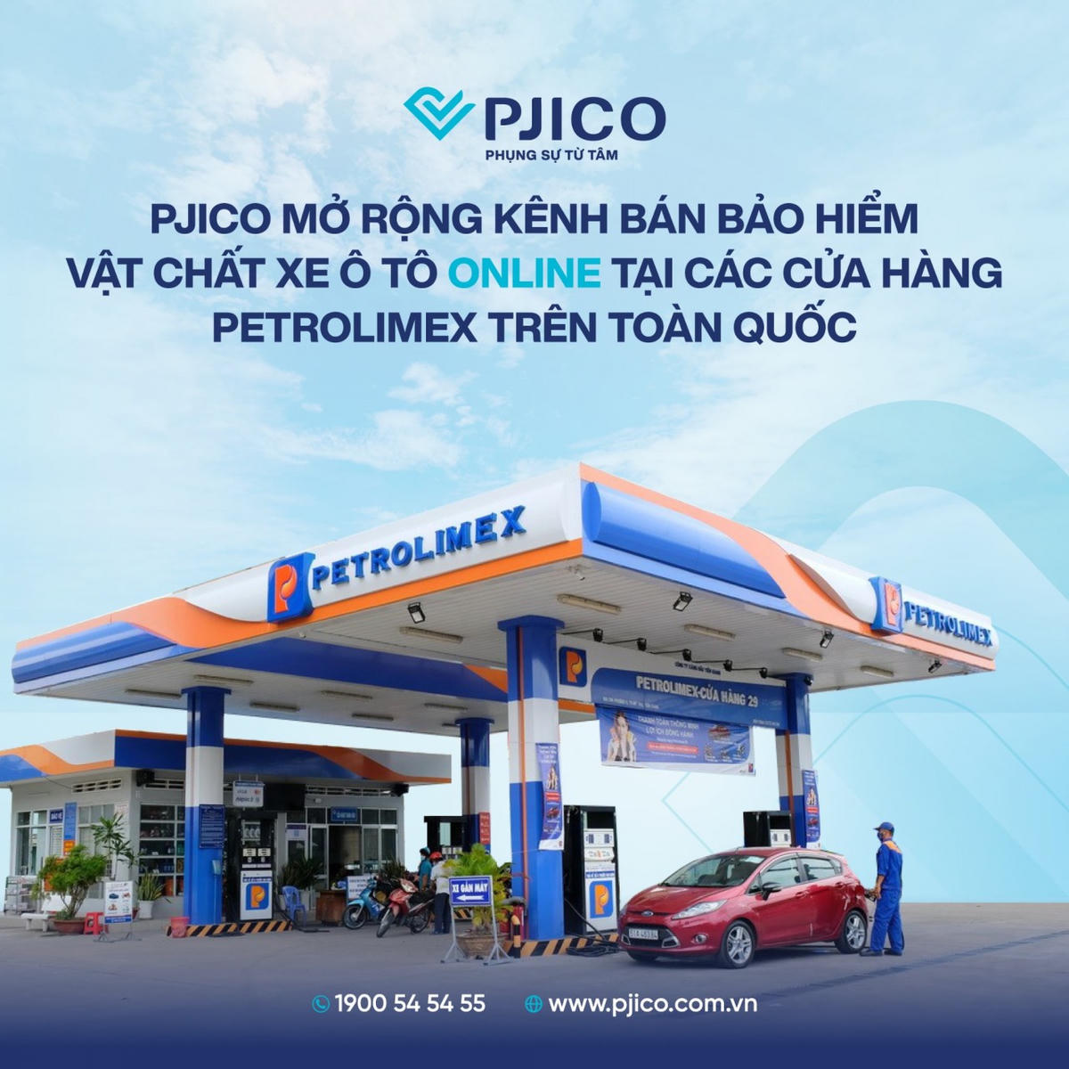 PJICO mở rộng kênh bán bảo hiểm ô tô online tại các cửa hàng Petrolimex toàn quốc