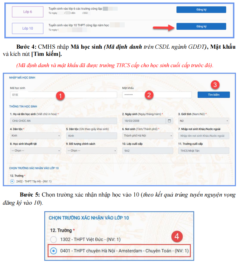 Học sinh trúng tuyển lớp 10 tại Hà Nội xác nhận nhập học từ ngày 10/7