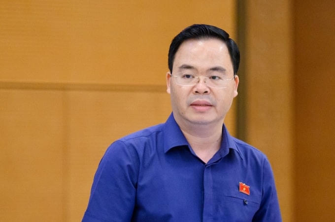 Ông Trần Văn Khải, đại biểu chuyên trách Ủy ban Khoa học, Công nghệ và Môi trường phát biểu tại phiên thảo luận, chiều 24/4. Ảnh: Trung tâm báo chí Quốc hội