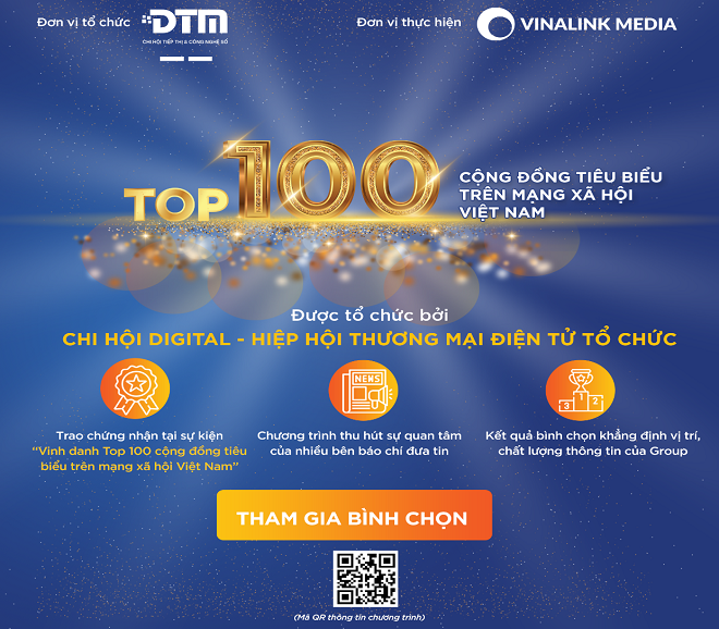 Sự kiện Vinh danh Top 100 cộng đồng tiêu biểu trên Mạng Xã Hội Việt Nam