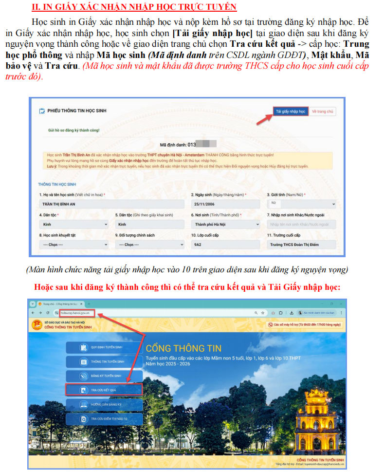 Học sinh trúng tuyển lớp 10 tại Hà Nội xác nhận nhập học từ ngày 10/7