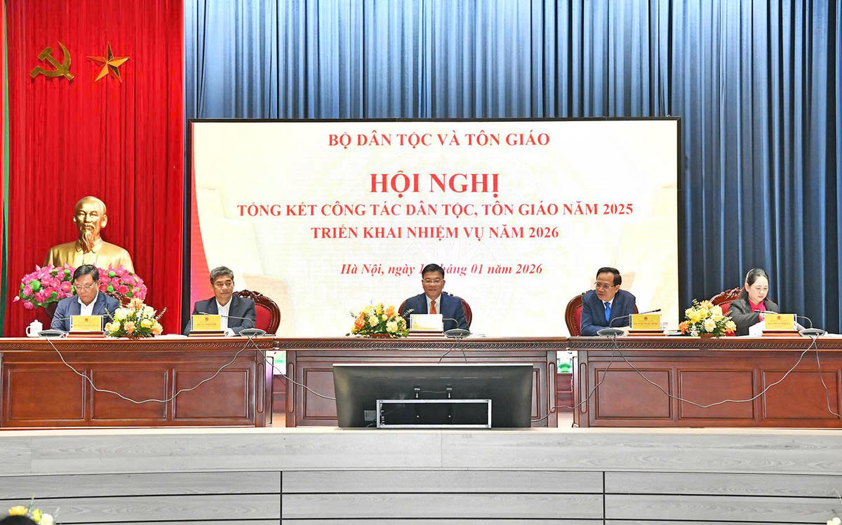 Hội nghị Tổng kết công tác dân tộc, tôn giáo năm 2025 và triển khai nhiệm vụ năm 2026.&nbsp;