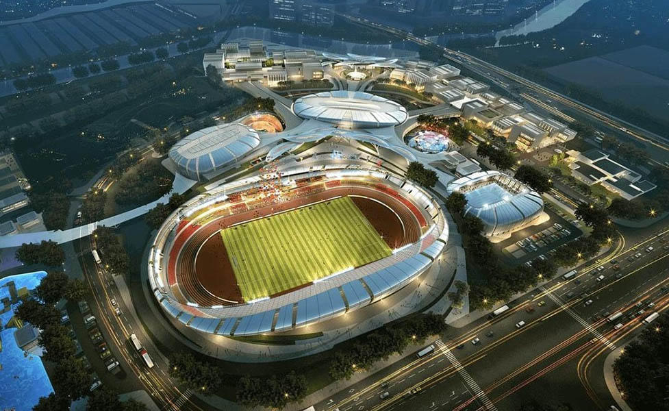 Phối cảnh Khu liên hợp thể dục thể thao quốc gia Rạch Chiếc.&nbsp;