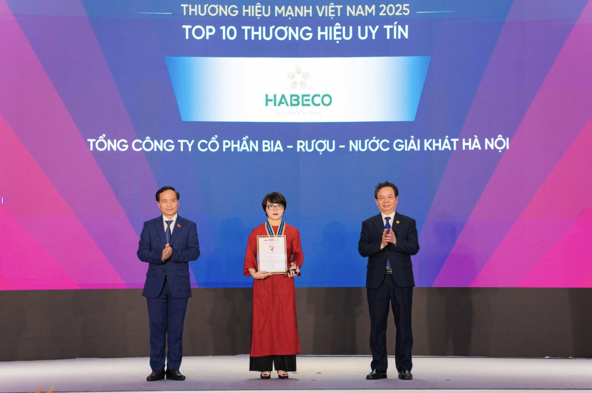 HABECO được vinh danh trong danh sách Thương hiệu mạnh Việt Nam 2025
