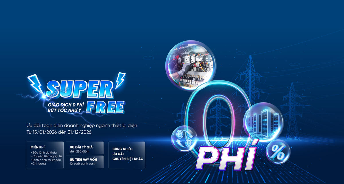 VietinBank ra mắt gói “SUPER FREE” nhằm hỗ trợ doanh nghiệp tối ưu dòng tiền và nâng cao hiệu quả hoạt động. Ảnh: VietinBank