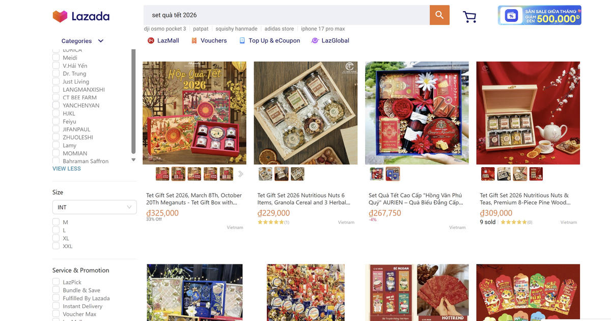 Thị trường quà Tết trên không gian số cũng vô cùng nhộn nhịp.