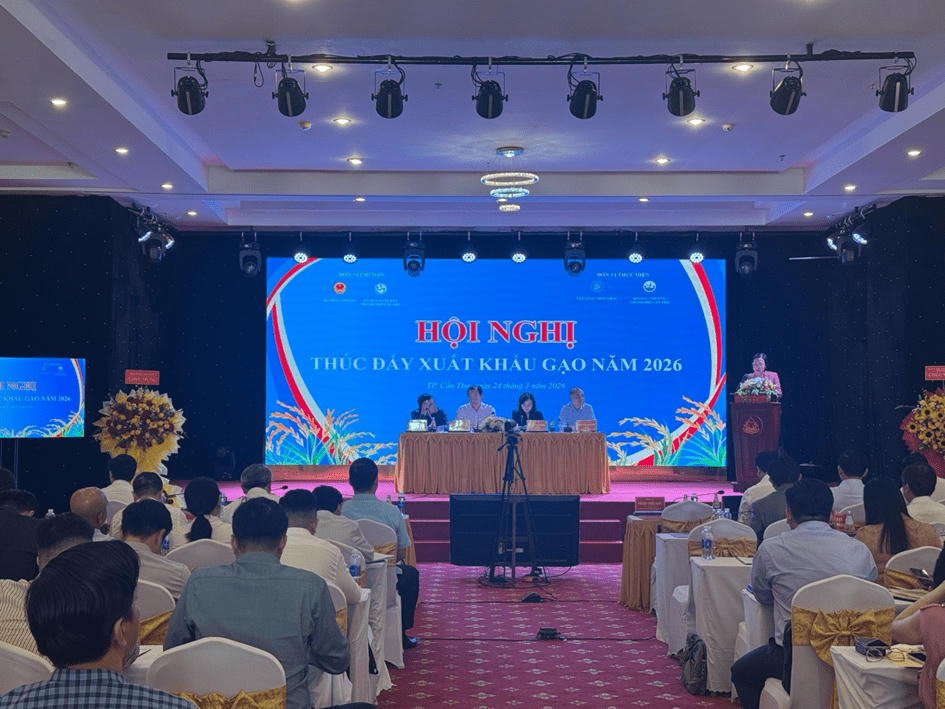 Hội nghị thúc đẩy xuất khẩu gạo năm 2026. Ảnh Moit