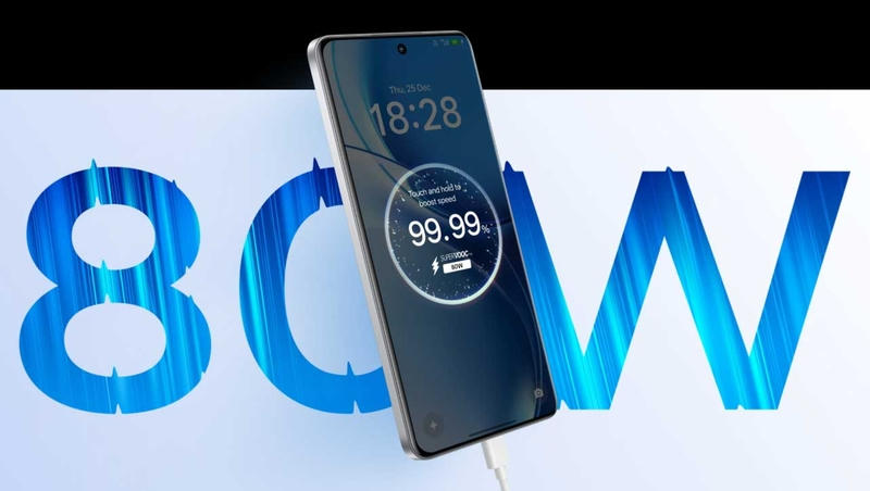 Đi cùng viên pin lớn là công nghệ sạc nhanh 80W. Ảnh: FPT.