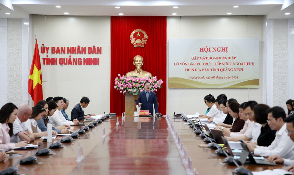 UBND tỉnh Quảng Ninh đã tổ chức gặp mặt các doanh nghiệp có vốn đầu tư trực tiếp nước ngoài (FDI) trên địa bàn. Ảnh: Báo Quảng Ninh
