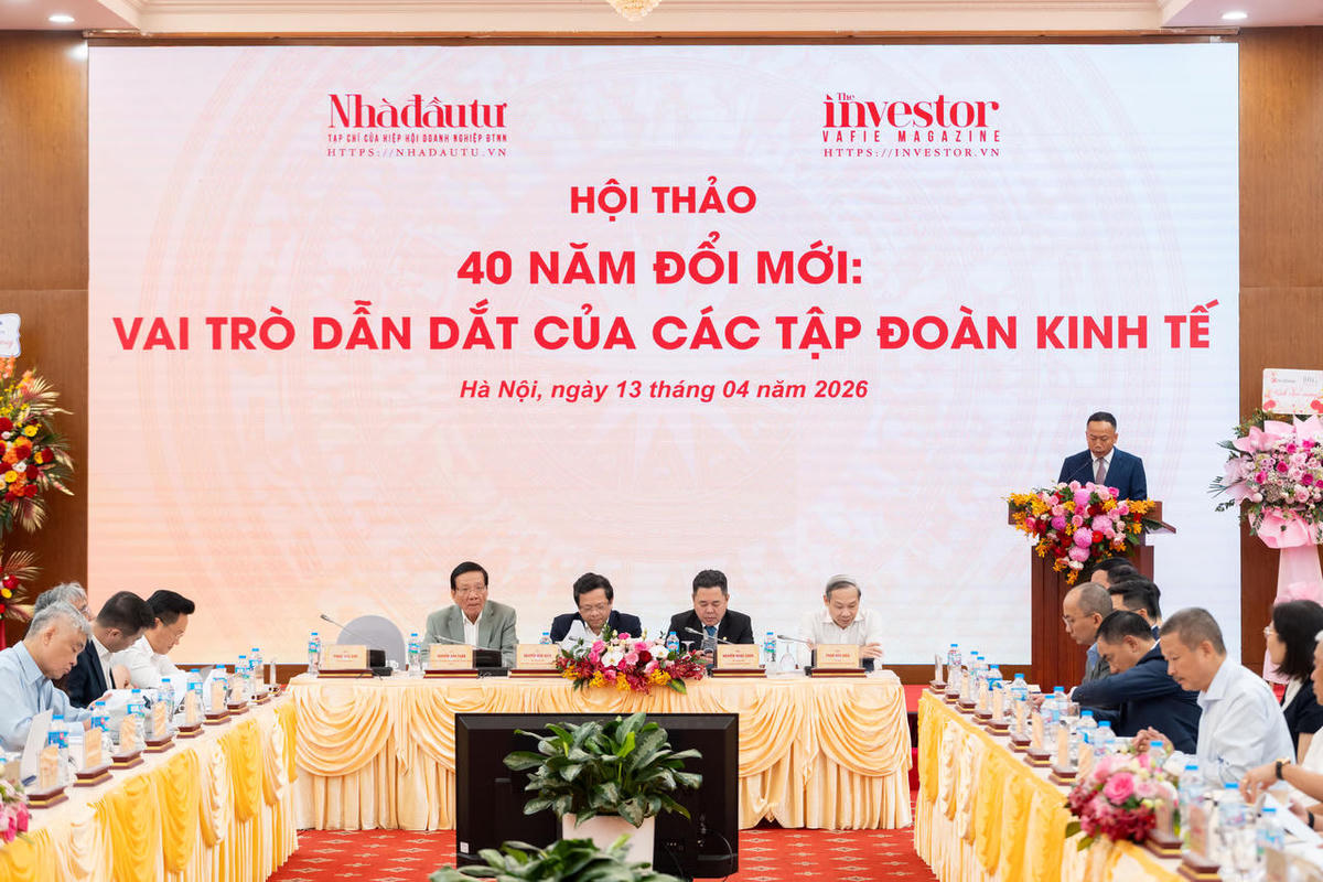 Hội thảo “40 năm Đổi mới: Vai trò dẫn dắt của các tập đoàn kinh tế” diễn ra chiều 13/4 tại Hà Nội.