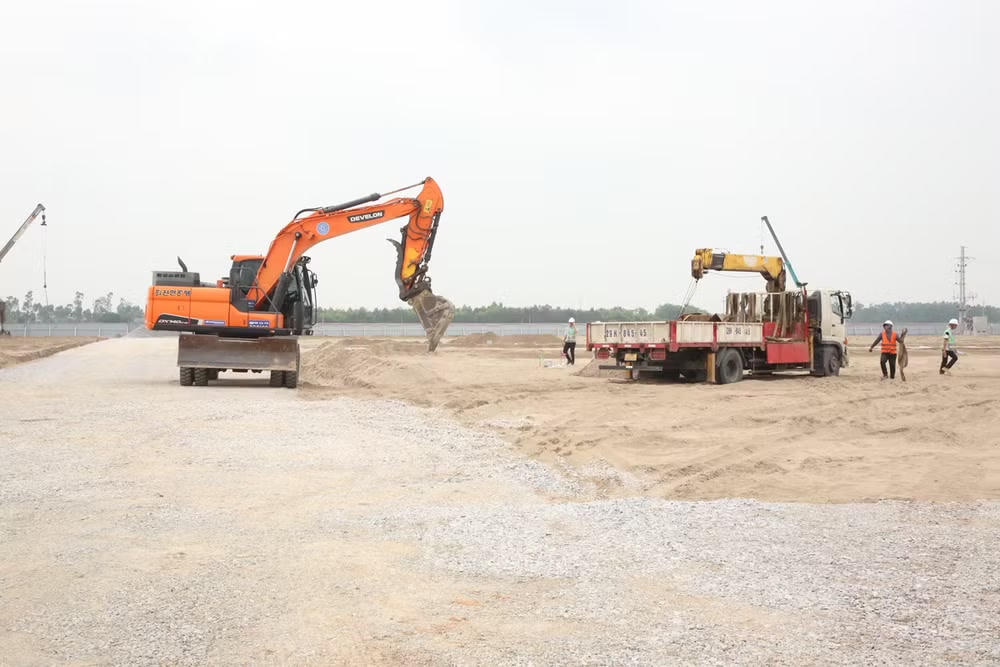Công trường một khu tái định cư phục vụ Dự án Cảng hàng không Quốc tế Gia Bình (xã Gia Bình). (Ảnh: Cổng thông tin điện tử tỉnh Bắc Ninh)