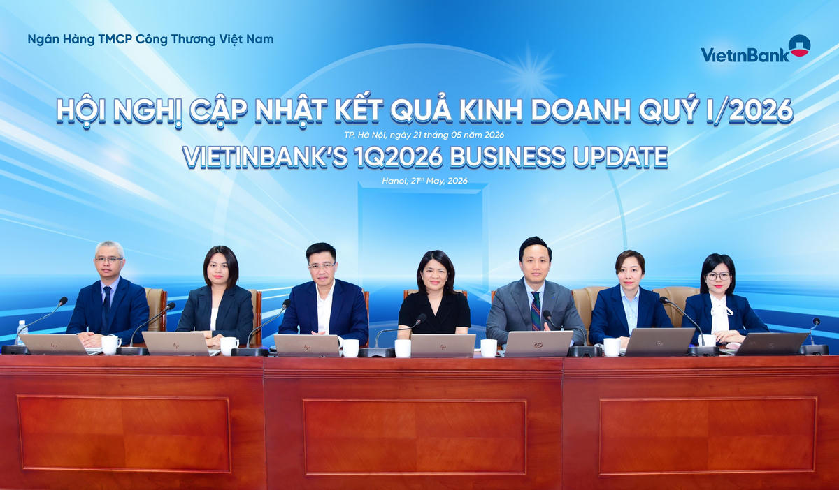 Ngân hàng TMCP Công Thương Việt Nam (VietinBank) vừa tổ chức Hội nghị kết quả kinh doanh quý I/2026 với lợi nhuận trước thuế đạt 11.100 tỷ đồng. Ảnh: Vietinbank.