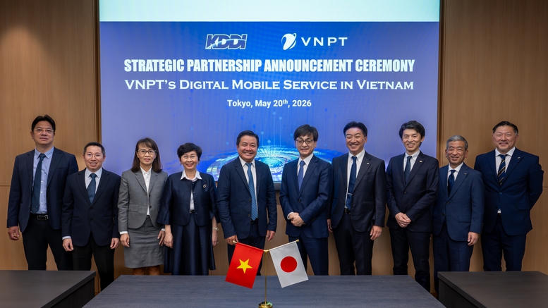 VNPT - KDDI công bố hợp tác chiến lược và ra mắt thương hiệu viễn thông di động mới.