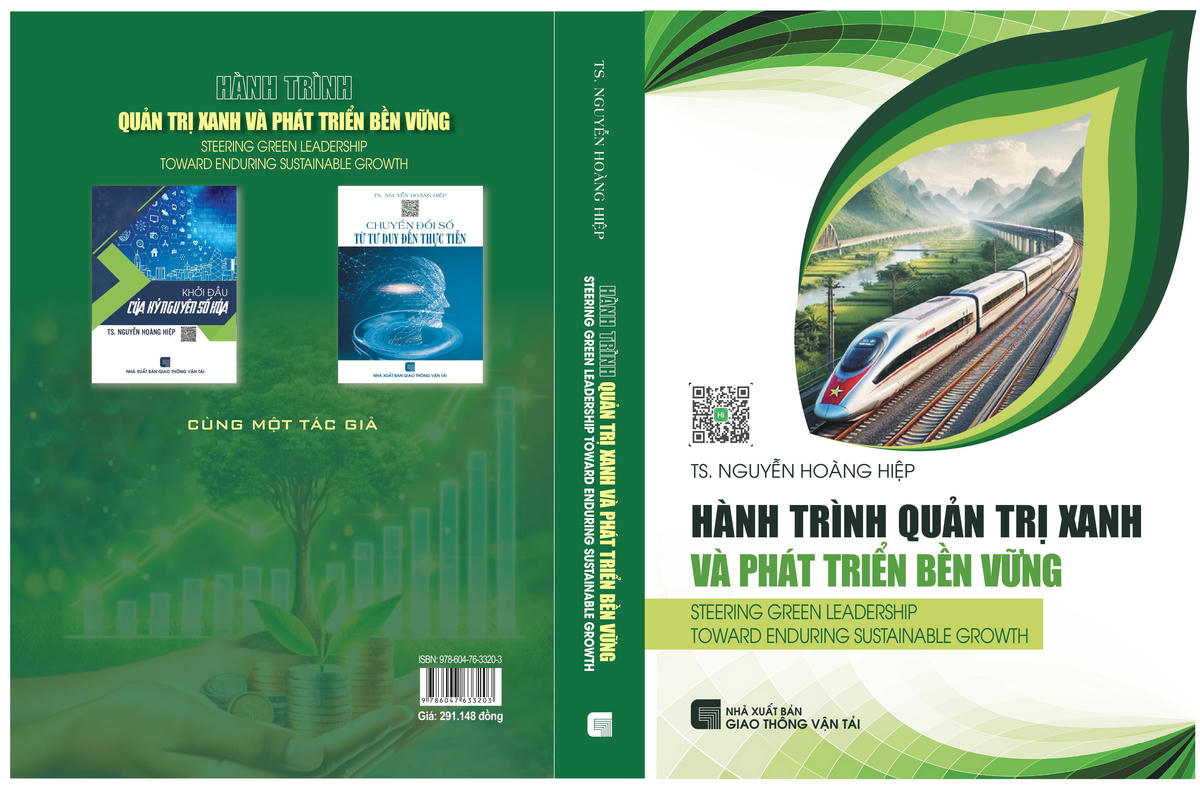 Bìa cuốn sách “Hành trình quản trị xanh và phát triển bền vững” của TS. Nguyễn Hoàng Hiệp.