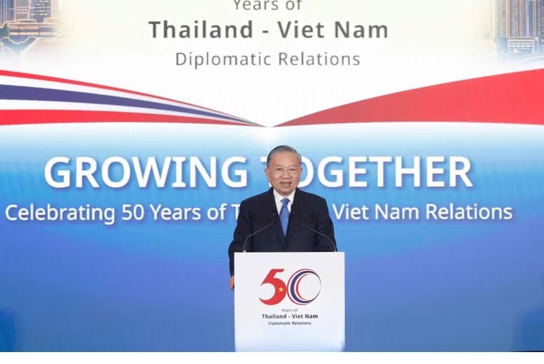 Tổng Bí thư, Chủ tịch nước Tô Lâm phát biểu tại Diễn đàn doanh nghiệp Việt Nam - Thái Lan năm 2026. Ảnh: TTXVN