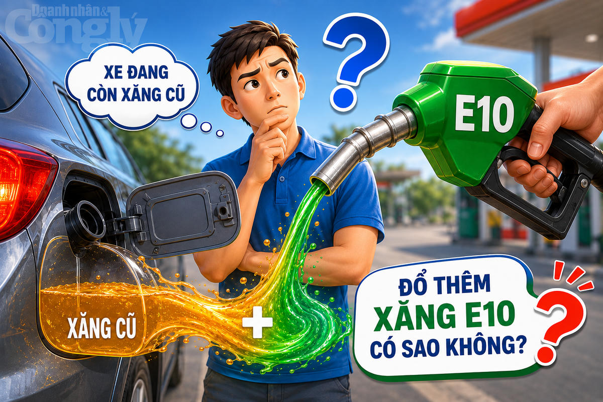 Xe đang còn xăng cũ, đổ thêm xăng E10 có sao không? (Ảnh minh họa)