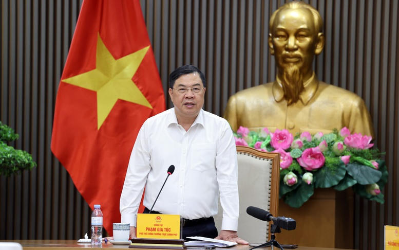 Phó Thủ tướng Thường trực Phạm Gia Túc yêu cầu bảo đảm nguồn cung, chất lượng và quyền lợi người tiêu dùng khi chuyển đổi sang xăng E10. Ảnh: VGP
