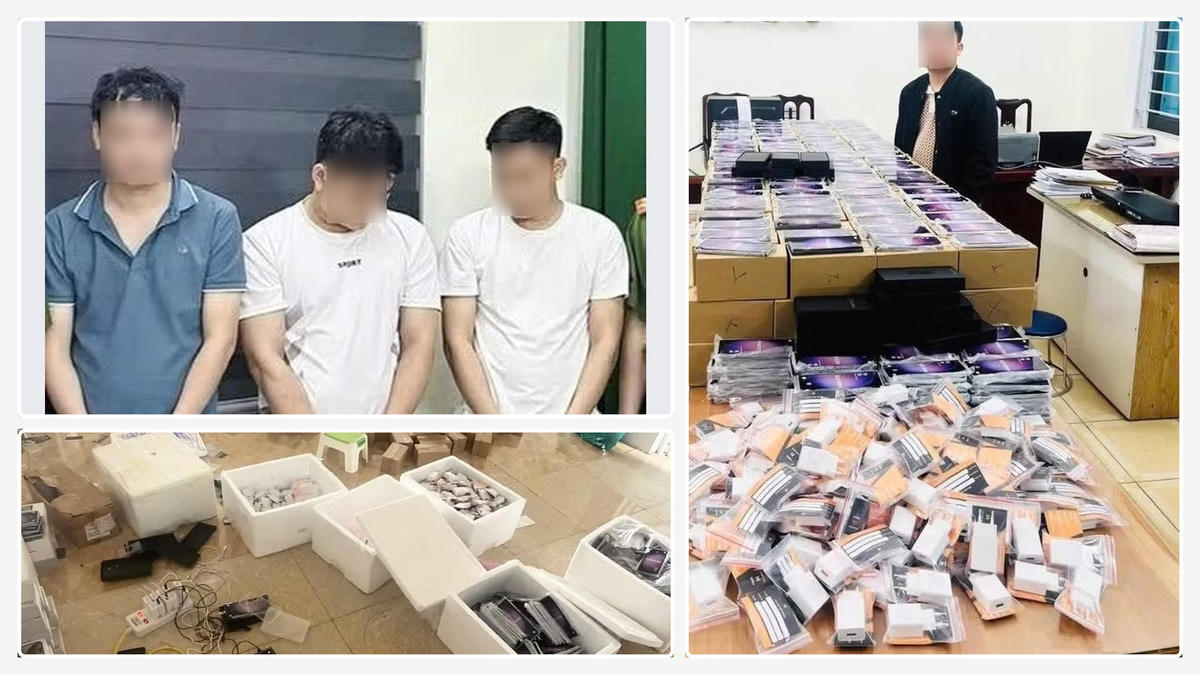 Các đối tượng và tang vật vụ án.