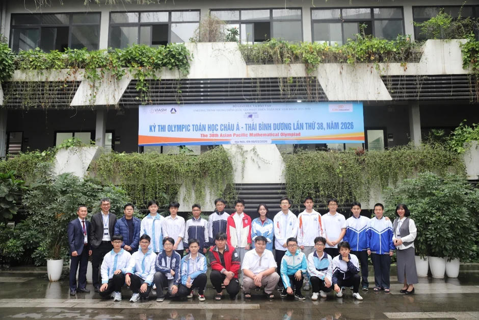Đội tuyển Việt Nam tham dự Olympic Toán châu Á - Thái Bình Dương. Ảnh: VIASM