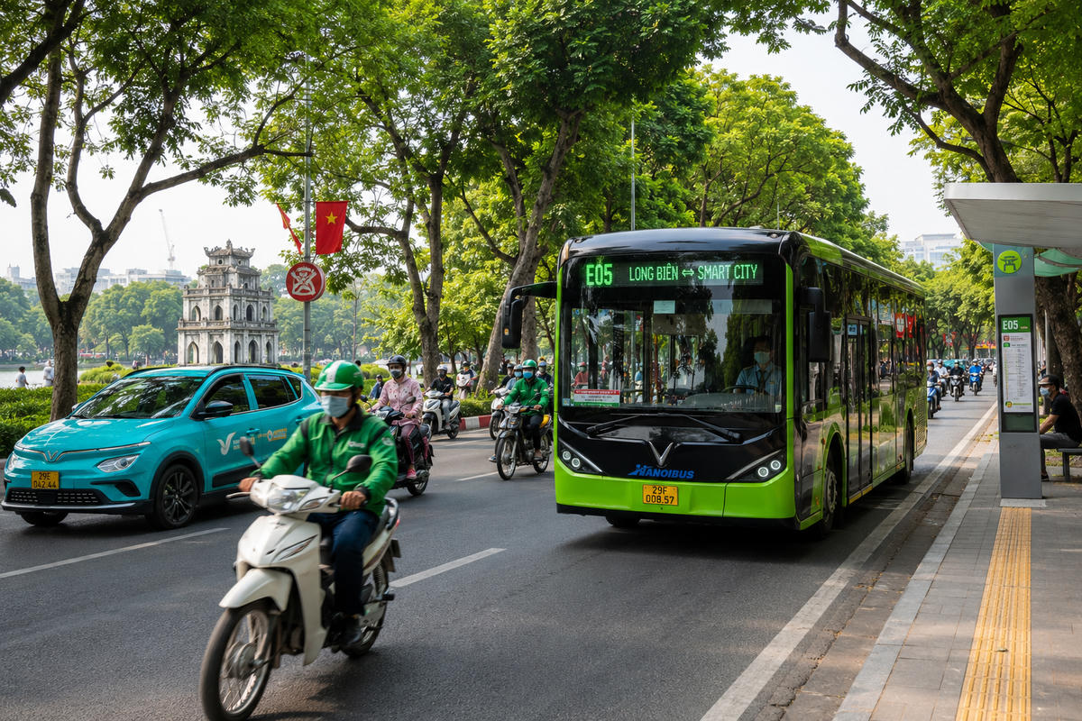 Giai đoạn 2026 - 2030, Hà Nội dự kiến triển khai gói chính sách quy mô lớn nhằm khuyến khích chuyển đổi phương tiện sử dụng nhiên liệu hóa thạch sang phương tiện xanh. Ảnh minh họa