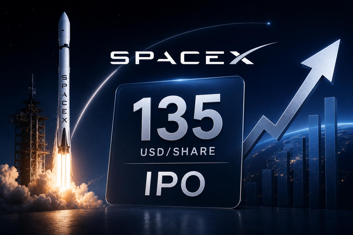 SpaceX IPO 135 USD/cổ phiếu, định giá 1.770 tỷ USD. Ảnh minh họa