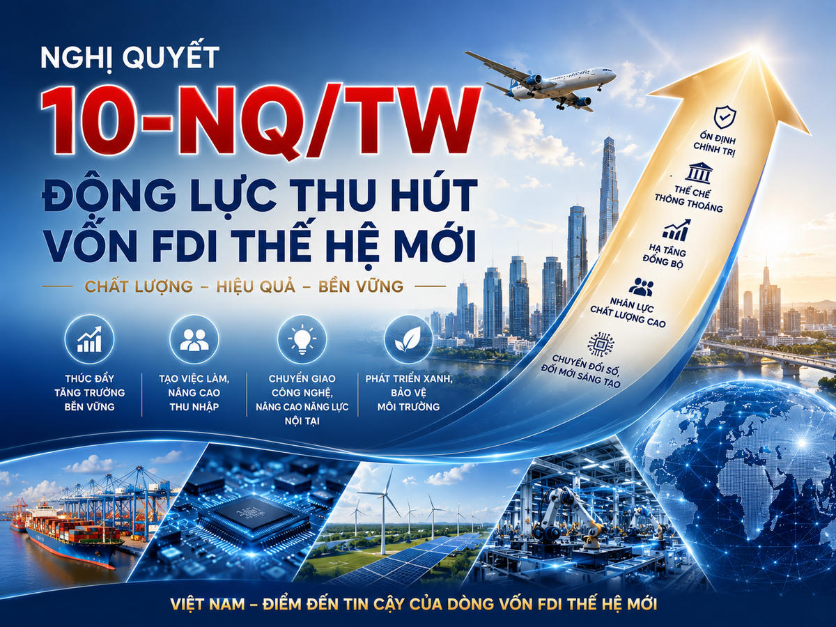 Nghị quyết 10-NQ/TW: Động lực thu hút vốn FDI thế hệ mới. Ảnh minh họa