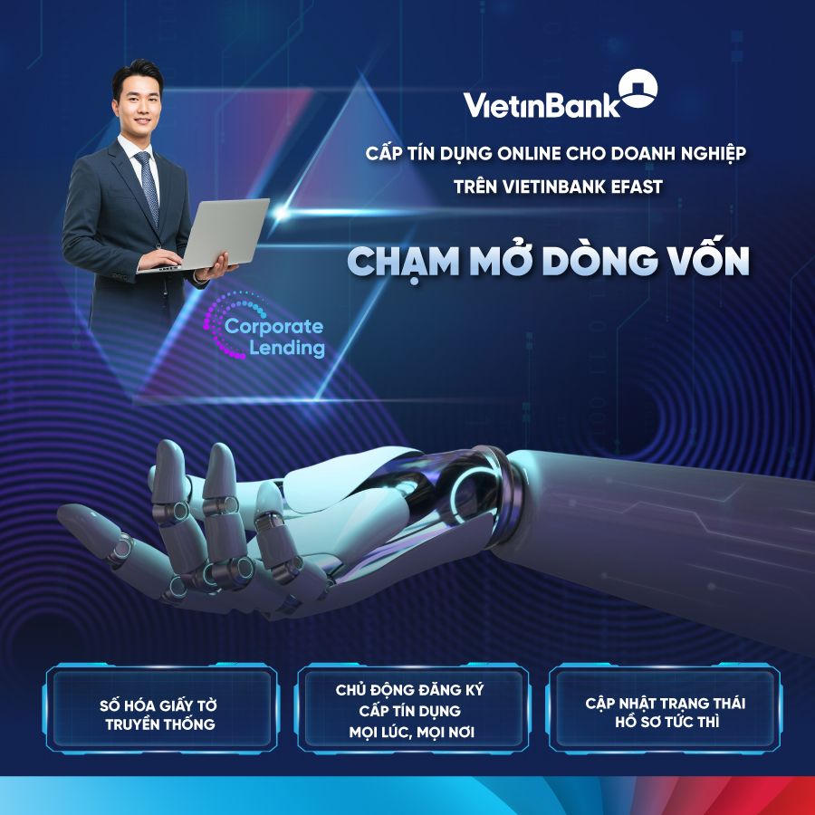 Doanh nghiệp được cấp tín dụng siêu tốc trên VietinBank eFAST. (Ảnh: Vietinbank).