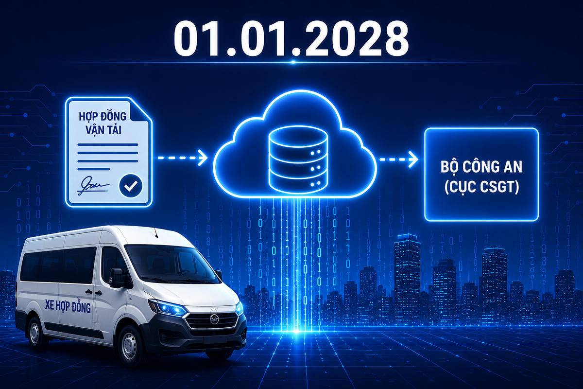 Từ ngày 1/1/2028, đơn vị kinh doanh vận tải hành khách theo hợp đồng phải thực hiện kết nối, chia sẻ dữ liệu về các nội dung của hợp đồng vận tải hành khách trước khi thực hiện chuyến đi cho Cục Cảnh sát giao thông. Ảnh minh họa