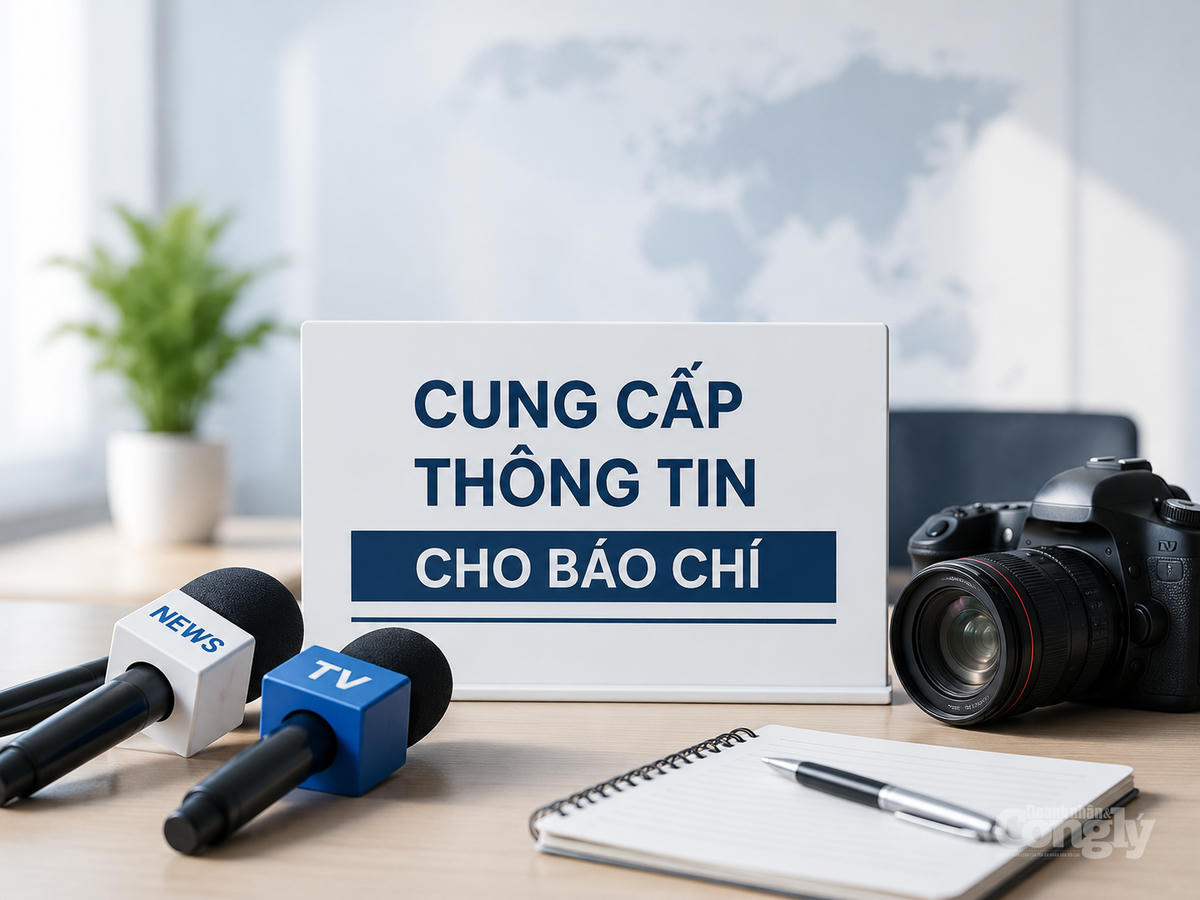 Cung cấp thông tin cho báo chí. Ảnh được tạo có sự hỗ trợ của AI