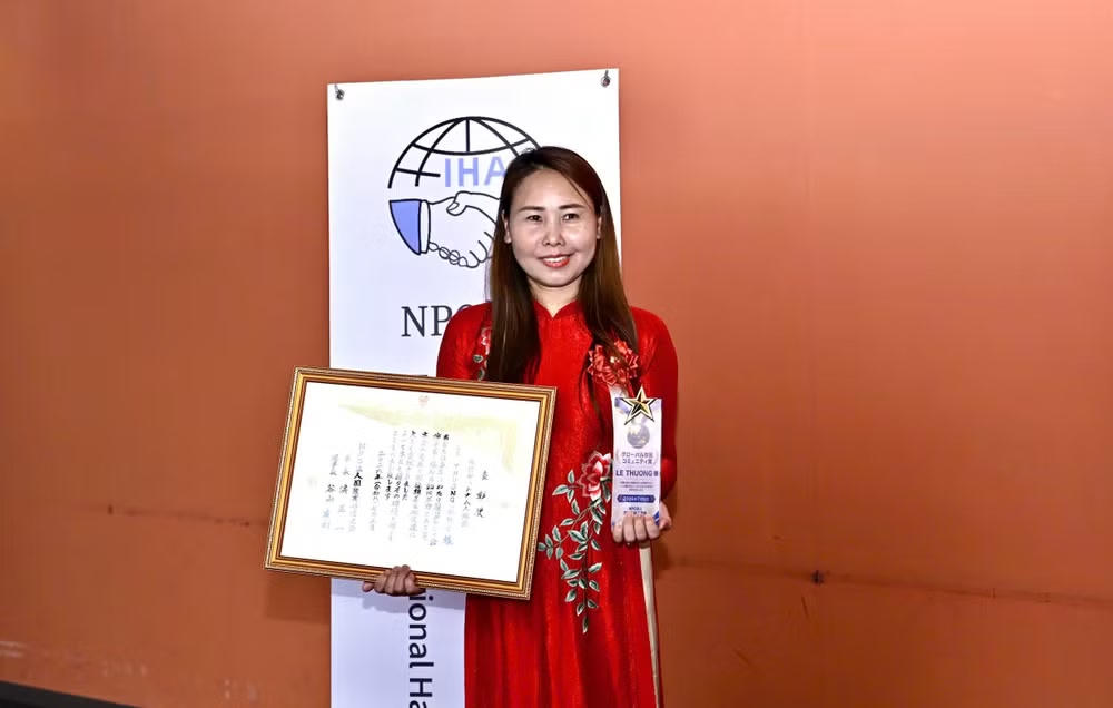 Bà Lê Thương là người nước ngoài duy nhất được Tổ chức Xúc tiến hữu nghị quốc tế Nhật Bản trao giải thưởng này trong năm 2026.