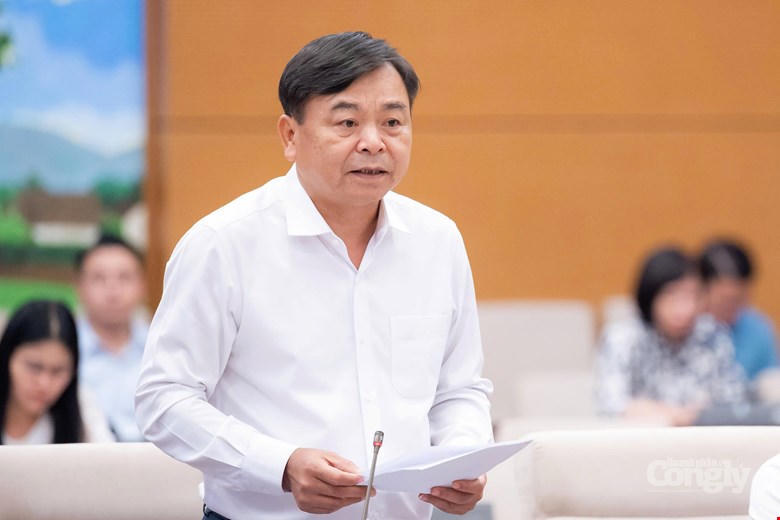 Thứ trưởng Bộ Nông nghiệp và Môi trường Nguyễn Hoàng Hiệp tại phiên họp chiều 16/7. Ảnh Quochoi.vn