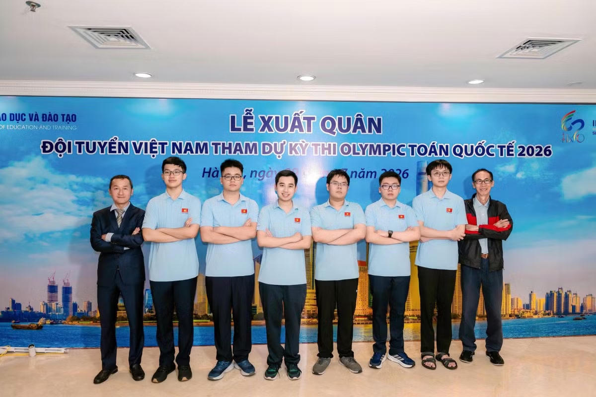  Đội tuyển quốc gia Việt Nam tham dự Olympic Toán quốc tế năm 2026. Ảnh: Cục Quản lý chất lượng, Bộ Giáo dục và Đào tạo