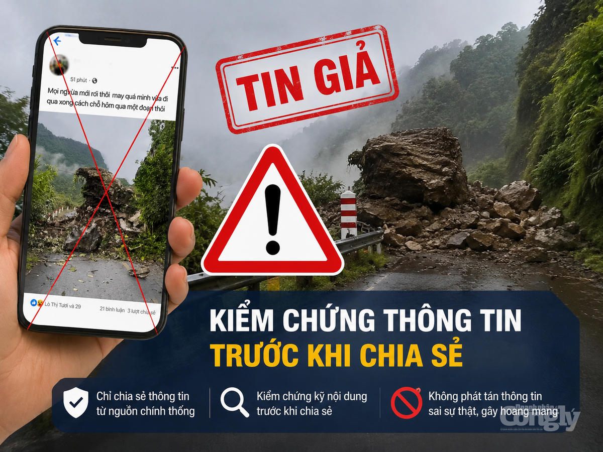 Bài đăng chia sẻ thông tin chưa được kiểm chứng, sai sự thật liên quan đến tình hình thiên tai trên địa bàn tỉnh Lai Châu. 