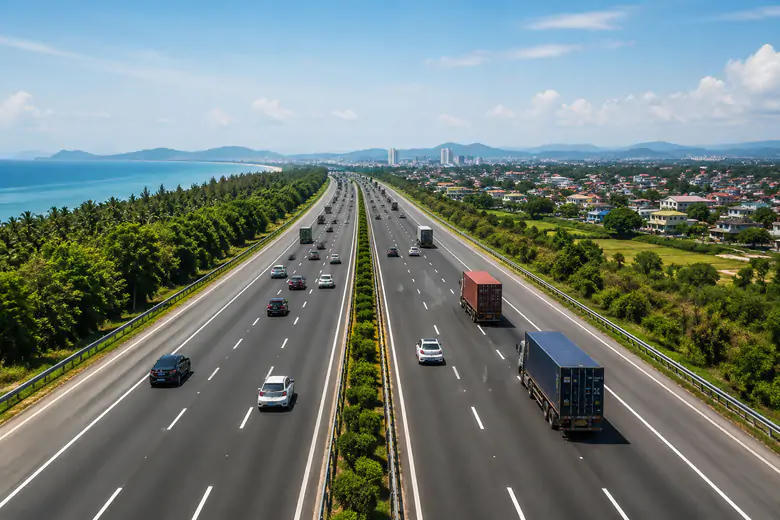 Tuyến đường cao tốc kết nối từ cao tốc Hải Phòng - Hạ Long đến đường Vành đai 5 Vùng Thủ đô Hà Nội được đề xuất quy mô 6 làn xe (Ảnh minh họa: AI).