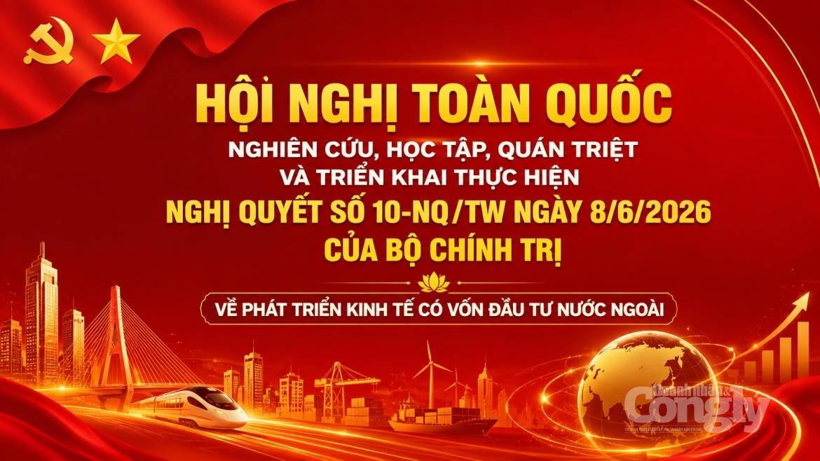 Hội nghị toàn quốc quán triệt và triển khai Nghị quyết của Bộ Chính trị về phát triển kinh tế có vốn đầu tư nước ngoài. Ảnh: VOV