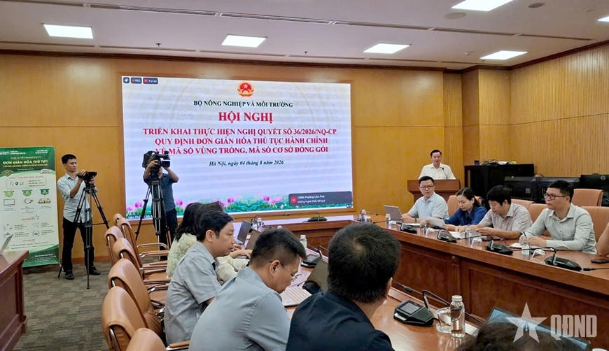 Quang cảnh hội nghị tại điểm cầu Hà Nội. Ảnh: Quân đội Nhân dân