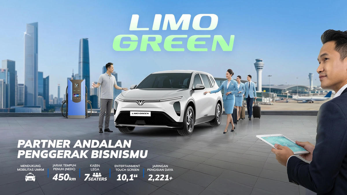VinFast định vị Limo Green tại Indonesia là mẫu MPV điện phục vụ cả nhu cầu đi lại và hoạt động kinh doanh. Ảnh: VinFast Indonesia.