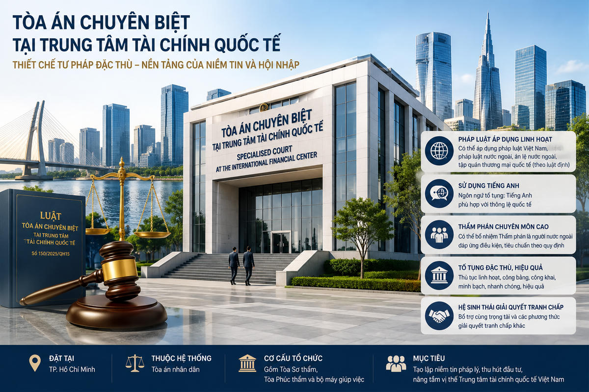 Luật số 150/2025/QH15 đã đặt nền móng cho Tòa án chuyên biệt tại Trung tâm tài chính quốc tế với những cơ chế mới trong hệ thống tư pháp Việt Nam.