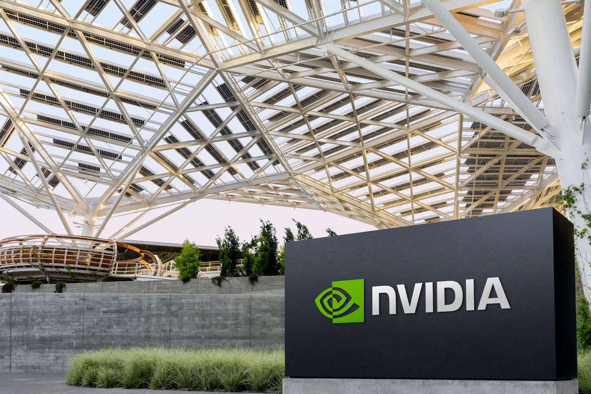 Biểu tượng Nvidia tại trụ sở công ty ở Santa Clara, California, Mỹ. Ảnh: Nvidia/Reuters.