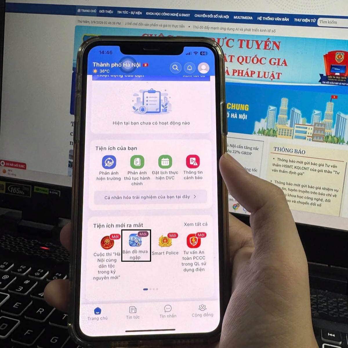 Hà Nội đưa “Bản đồ Mưa ngập” lên iHanoi, cảnh báo trong bán kính tới 100 km